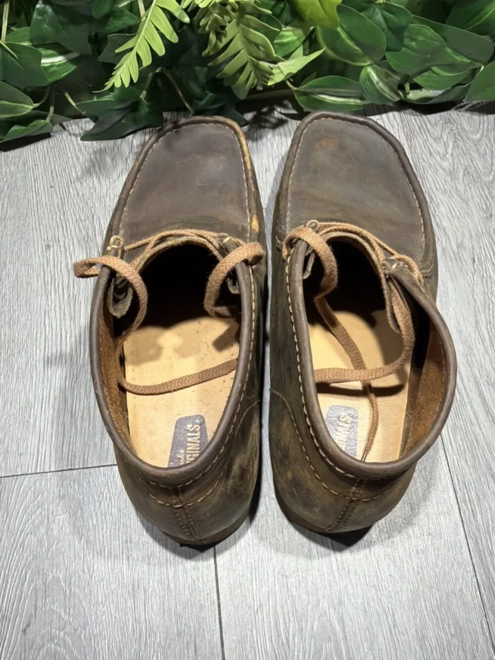 Clarks Originals Wallabee Chukka Comfort Boots Brown Leather men's Size 11.5